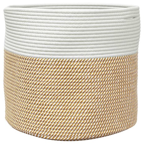 Opbergmand Ø 40x35 cm katoen bruin en wit 5