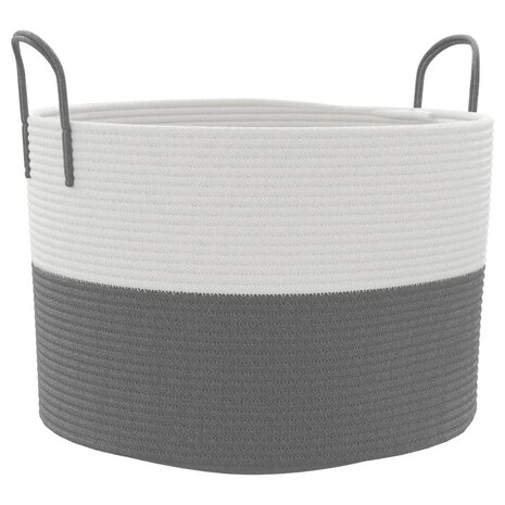 Opbergmand Ø 51x33 cm katoen grijs en wit 2