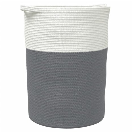 Opbergmand Ø 49x65 cm katoen grijs en wit 2