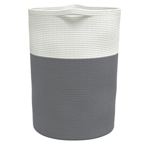 Opbergmand Ø 49x65 cm katoen grijs en wit 5
