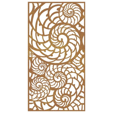 Wanddecoratie tuin schelpenontwerp 105x55 cm cortenstaal 4