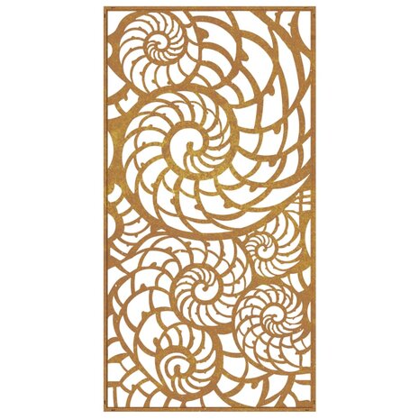 Wanddecoratie tuin schelpenontwerp 105x55 cm cortenstaal 5