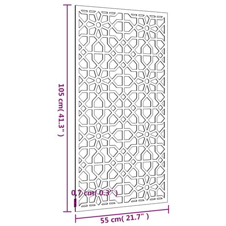 Wanddecoratie tuin Moors ontwerp 105x55 cm cortenstaal 8