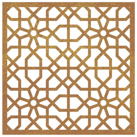 Wanddecoratie tuin Moors ontwerp 55x55 cm cortenstaal 4