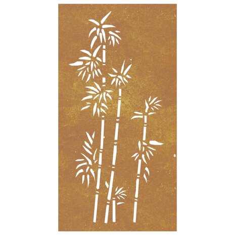 Wanddecoratie tuin bamboe-ontwerp 105x55 cm cortenstaal 4