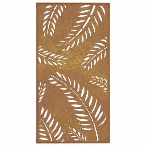 Wanddecoratie tuin bladontwerp 105x55 cm cortenstaal 5