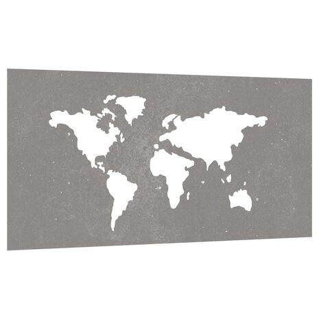 Wanddecoratie tuin wereldkaartontwerp 105x55 cm cortenstaal 3