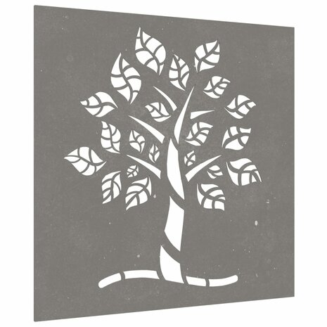 Wanddecoratie tuin boomontwerp 55x55 cm cortenstaal 3