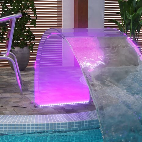 Zwembadfontein met RGB LED&apos;s 50 cm acryl 5