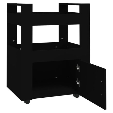 Keukentrolley 60x45x80 cm bewerkt hout zwart 6