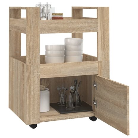 Keukentrolley 60x45x80 cm bewerkt hout sonoma eikenkleurig 4