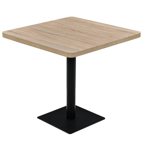 Bistrotafel vierkant 80x80x75 cm MDF en staal eikenkleur 2