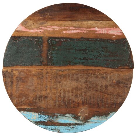 Tafelblad rond 25-27 mm 70 cm massief gerecycled hout 1