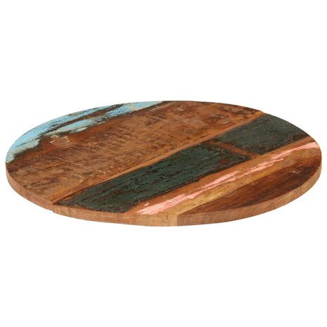 Tafelblad rond 25-27 mm 70 cm massief gerecycled hout 9