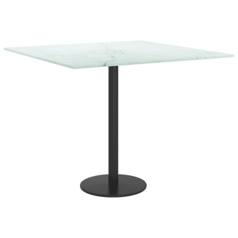 Tafelblad 50x50 cm 6 mm gehard glas met marmeren design wit 4
