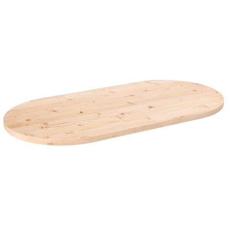 Tafelblad ovaal 100x50x2,5 cm massief grenenhout 1
