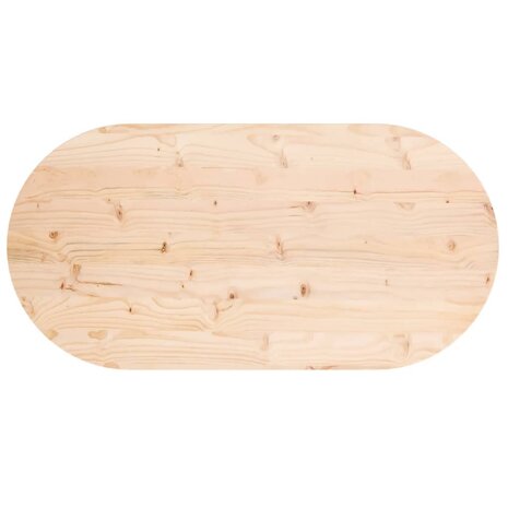 Tafelblad ovaal 100x50x2,5 cm massief grenenhout 4