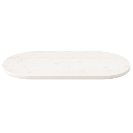 Tafelblad ovaal 100x50x2,5 cm massief grenenhout wit 3