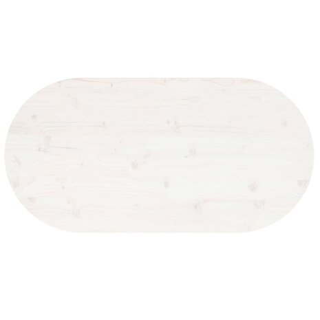 Tafelblad ovaal 100x50x2,5 cm massief grenenhout wit 4