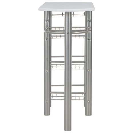 3-delige Barset met schappen hout en staal wit 5