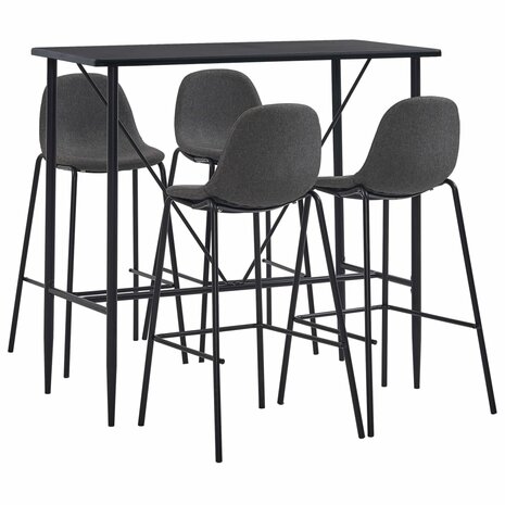 5-delige Barset stof donkergrijs 1