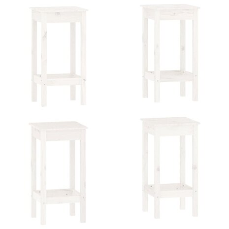 5-delige Barset massief grenenhout wit 5