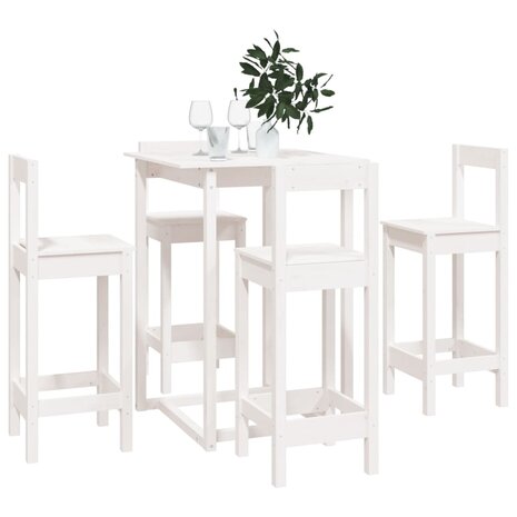 5-delige Barset massief grenenhout wit 7
