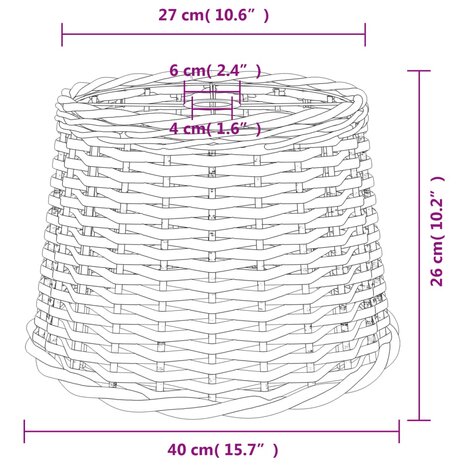 Plafondlampenkap Ø40x26 cm wicker wit 6