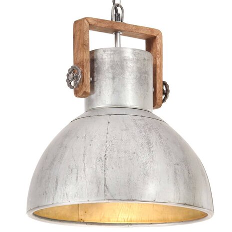 Hanglamp industrieel rond 25 W E27 40 cm zilverkleurig 1