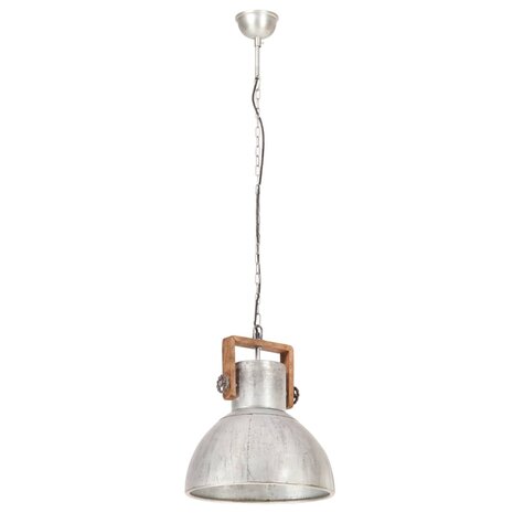 Hanglamp industrieel rond 25 W E27 40 cm zilverkleurig 3