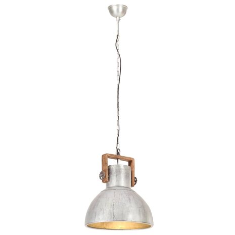 Hanglamp industrieel rond 25 W E27 40 cm zilverkleurig 4
