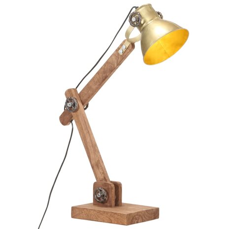 Bureaulamp industrieel rond E27 58x18x90 cm messingkleurig 1