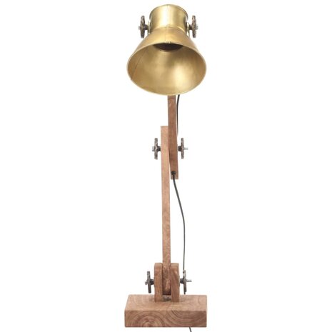 Bureaulamp industrieel rond E27 58x18x90 cm messingkleurig 3