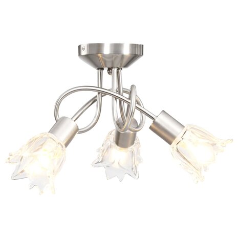 Plafondlamp met glazen tulpvormige kappen 3xE14 transparant 3