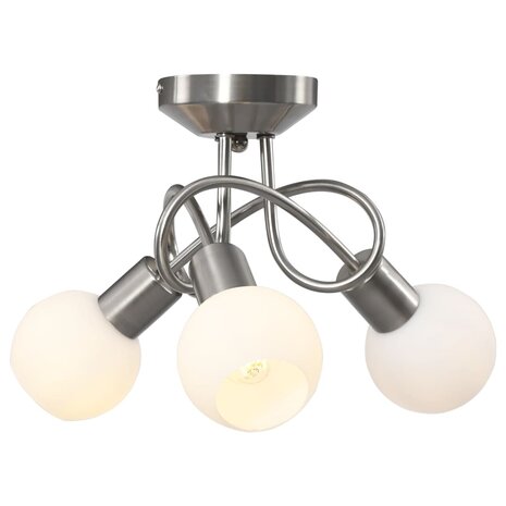 Plafondlamp met keramieken bolvormige kappen voor 3xE14 wit 3