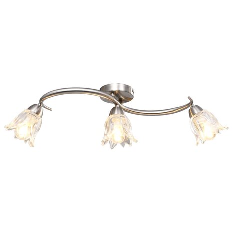 Plafondlamp met glazen tulpvormige kappen 3xE14 transparant 1