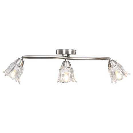 Plafondlamp met glazen tulpvormige kappen 3xE14 transparant 2
