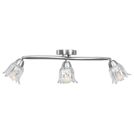 Plafondlamp met glazen tulpvormige kappen 3xE14 transparant 4