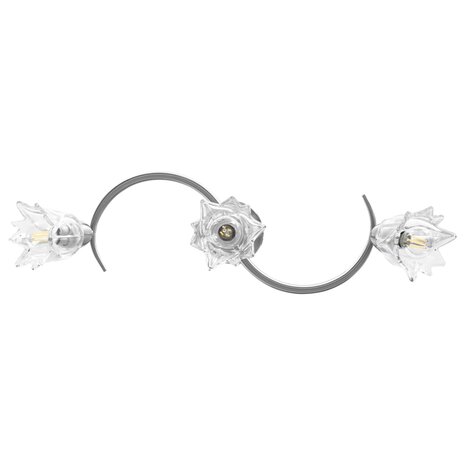 Plafondlamp met glazen tulpvormige kappen 3xE14 transparant 5