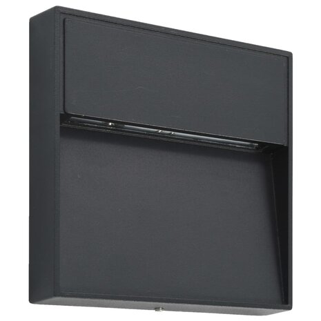 LED-buitenwandlampen 2 st 3 W vierkant zwart 3