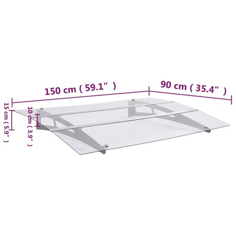 Deurluifel 150x90 cm PET zilverkleurig en transparant 6
