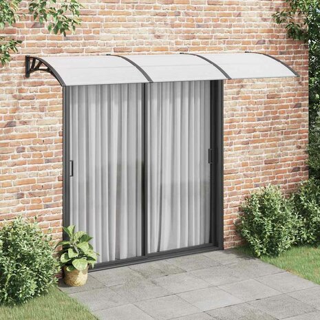 Deurluifel 300x100 cm polycarbonaat zwart 1