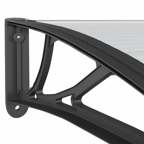 Deurluifel 300x100 cm polycarbonaat zwart 6