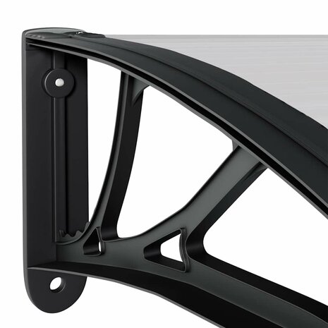 Deurluifel 150x75 cm polycarbonaat zwart en transparant 6