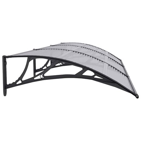 Deurluifel 300x75 cm polycarbonaat zwart en transparant 5