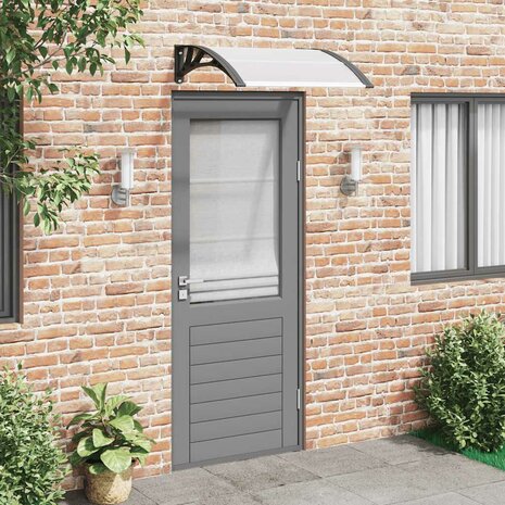 Deurluifel 80x75 cm polycarbonaat zwart en transparant 1