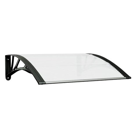Deurluifel 80x75 cm polycarbonaat zwart en transparant 2