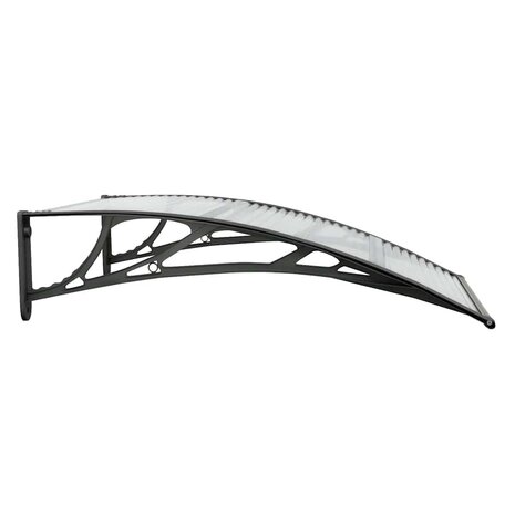 Deurluifel 100x75 cm polycarbonaat zwart en transparant 5