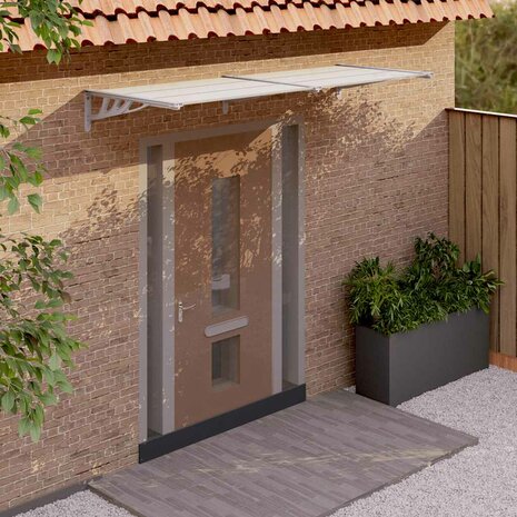Deurluifel 239x90 cm polycarbonaat grijs en transparant 1
