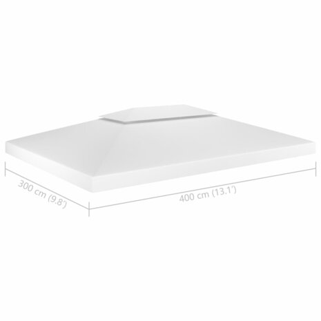 Prieeldak 2-laags 310 g/m² 4x3 m wit 8